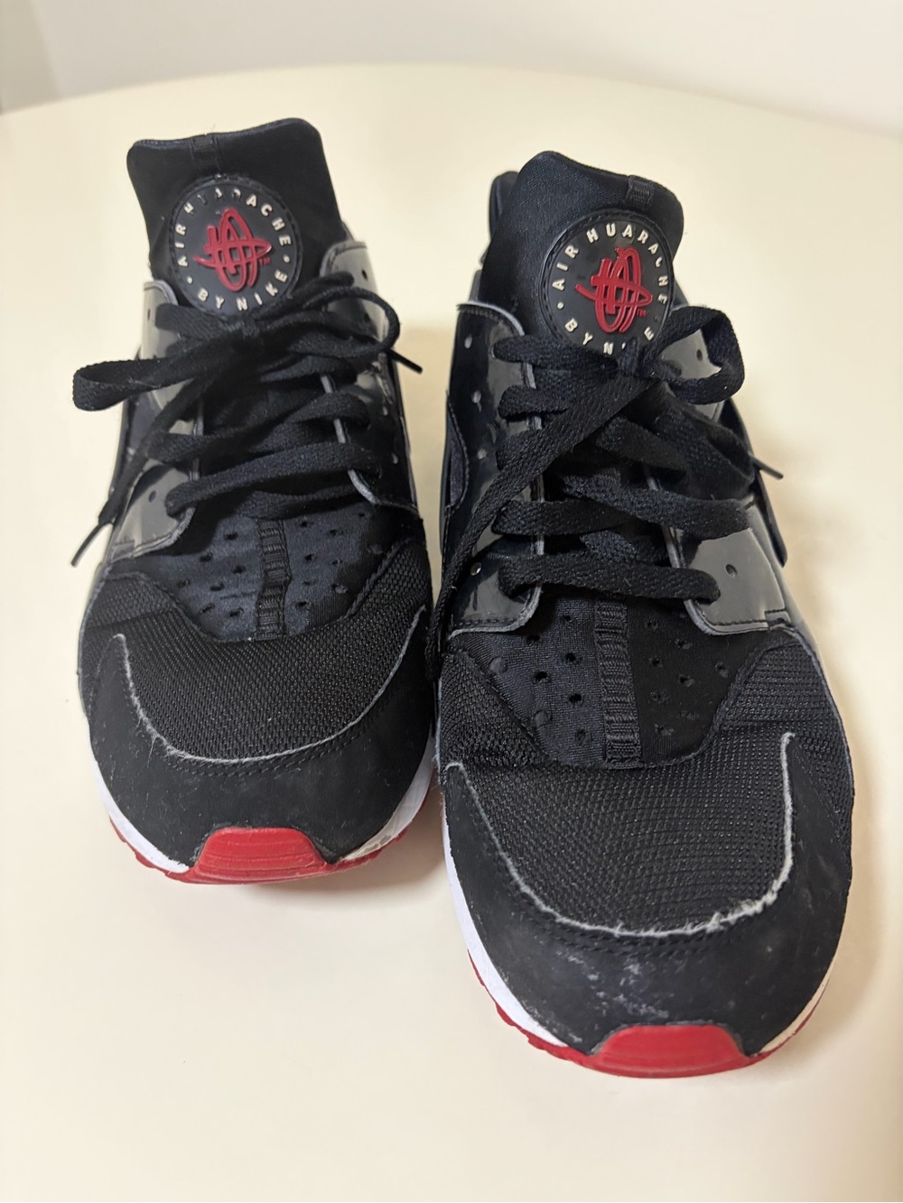 Nike Black and Red Men's Huarache-Style Sneakers